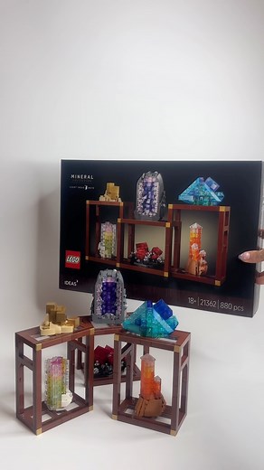 This is the new LEGO Mineral Collection 🪨 It‘s a LEGO Ideas set and it retails for 59.99€/$ and consists of 880 pieces. It‘s a collection of 6 different crystals that are placed on a brick built shelf, everything looks incredibly realistic and I enjoyed this set more than I thought! #legoideas #newlego #minerals #crystals #legoasmr | trippinbricks