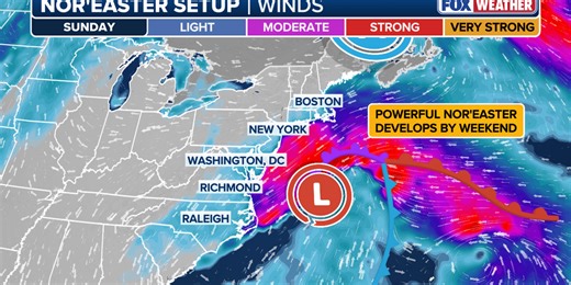 Developing nor'easter triggers high wind alerts, flood watches for millions along the East Coast