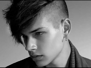 Mens Hairstyles Shaved Sides Long Fringe