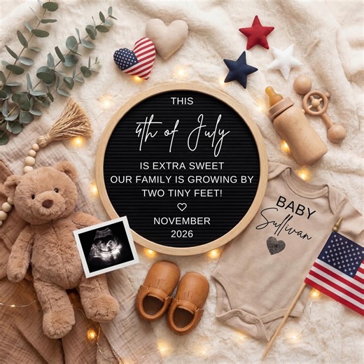 4th July Pregnancy Announcement: Social Media Baby Reveal (digital) - Etsy