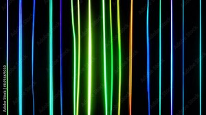 Vertical or horizontal neon lines flickering and changing colors in a gradient sequence