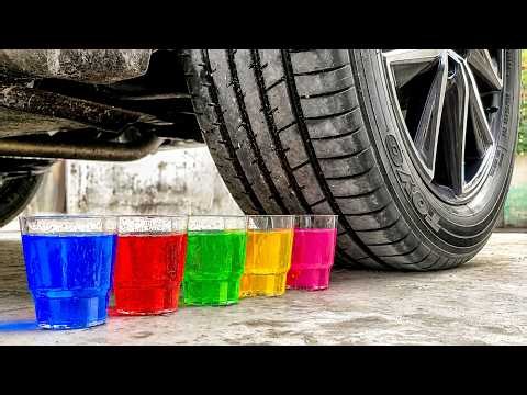 Car Crush Rainbow Jelly Cups Experiment Test | Crushing Crunchy & Soft Things vs Car | 999 ASMR