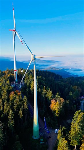 5 km up a mountain road in the Schwarzwald. To protect windmills. Scania S450