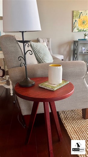 Handmade Padauk Wood Round End Table, Natural Grain Finish - Etsy