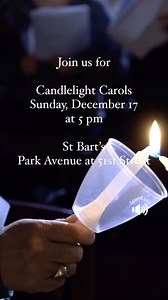 CANDLELIGHT CAROLS🎄🎼 Sunday, December 17, at 5 pm at St. Bart’s (Park Ave at 51st Street) ✨ Hear the Christmas story and sing your favorite carols in this majestic service that includes music by our combined choirs and an awe-inspiring candlelit procession. See our complete schedule for Advent and Christmas at stbarts.org/adventchristmas or visit link in bio. #nycchristmas #carols #candlelightcarols #choirs #christmas #midtowneast #sharethelight | ST. BART'S-New York City