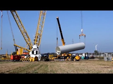 Building a Wind Turbine GE, entire assembly process (timelapses, landscapes)