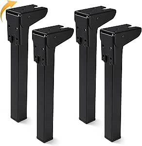 4 Pcs Self Locking Folding Table Legs, 6", 8", 10", 12" Foldable Table Legs for Camping Tables Furniture DIY (9.84 inches / 25 cm)