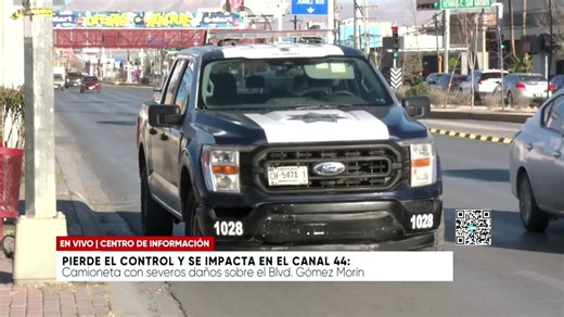 Pierde el control y se impacta en el canal 44