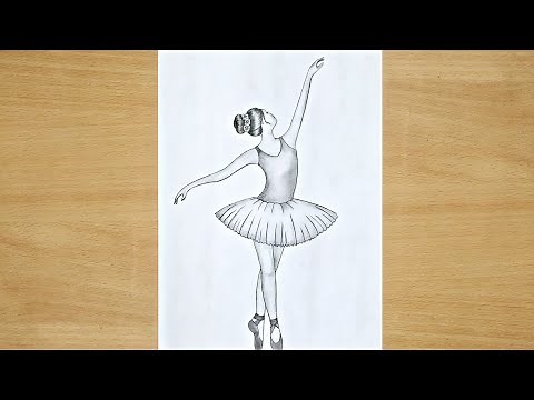 How to draw a dancing girl - step by step easy / how to draw ballet dancer