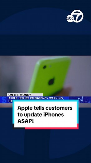 If you're an iPhone or iPad user that doesn't automatically update their devices, @apple is urging you to do so ASAP! The company released a significant security update for these products Thursday to patch newly discovered security vulnerabilities in the devices' system software. #apple #iphone #iphones #ipad #ipads #update #updates #security #securityupdate #device #devices #vulnerability #vulerabilities #software #system #tech #technology #news #fyp #foryoupage #abc7news