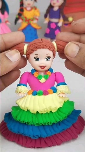 Colourful Rainbow Doll Making With Super Clay💕🌈Old Barbie Doll Makeover To Beautiful Rainbow Girl💕😘🥰