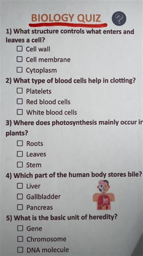 Biology Quiz - Can you get 7/7? ##biology #biologyquiz #quizoftheday | QuizMaster101 | Facebook