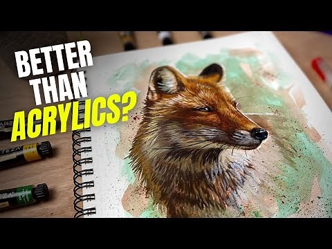 FIRST TIME Trying GOUACHE || Painting Realistic Animals