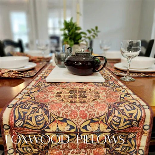 May Morris Vine Table Runner: English Country Floral Cotton - Etsy