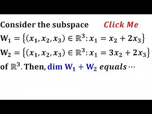 dimension of intersection of subspace dim(w1+w2)=dim(w1)+dim(w2)-dim(w1∩w2) Gate 2018 linear algebra