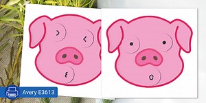 Make a Cute Pig Face - Sticker Craft Activity