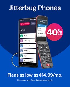 Hold the phone! Now get 40% off ALL Lively products for a limited time. And we’re not stopping there: get a plan as low as $14.99 a month for the Jitterbug Smart4 and Jitterbug Flip2. | Lively Social