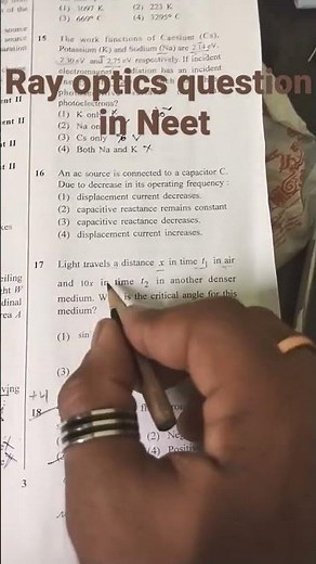 Ray optics question in neet 2024 #neet2024 #rayopticsclass12 #neetphysics #neetshorttricks