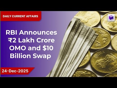 🏦💱 RBI announces ₹2 lakh crore OMO and $10 billion swap | 24 Dec 2025