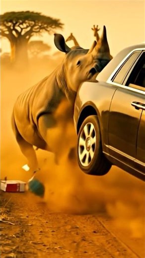 Rhino vs Rolls-Royce 🦏💥 Don’t Litter in Africa!