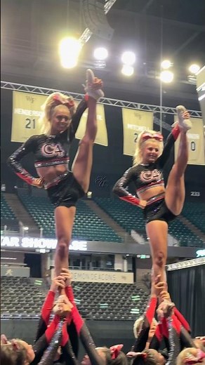 c4’s traditional heel stretch pic!! 💣❤️ #allstarcheer #cheerleading #cheer #c4 #bombsquad #cea
