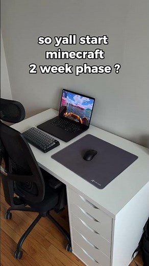 My Minecraft x Real Setup 🧱💻✨ #minecraftsetup #minecraftdesk #mysetup #macbooksetup #gamingsetup