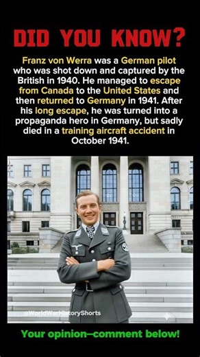 What Happened to the Only German Pilot Who Escaped Allied Captivity in WW2?