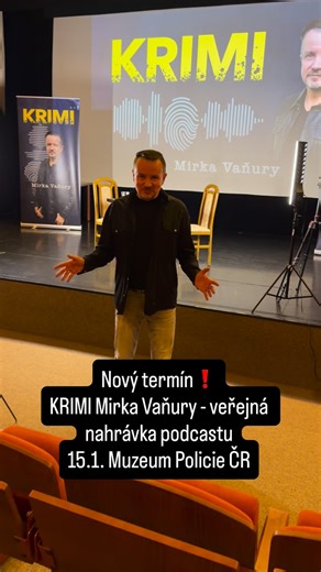 Mirek Vaňura on Instagram: "Nový termín veřejné nahrávky podcastu KRIMI Mirka Vaňury❗️ Pro ty, kdo sháněli dárek pod stromeček😉 🎟️ Vstupenky najdete v odkazu níže, nebo v mém profilu 🎟️ https://www.smsticket.cz/poradatele/jm3n64/mirek-vanura?utm_source=ig&utm_medium=social&utm_content=link_in_bio"