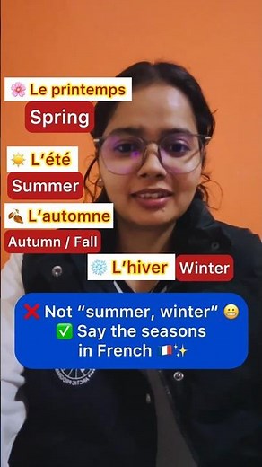 Seasons in French 🇫🇷 Easy French Vocabulary