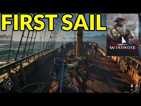 1st time Sailing a Ship (Ketch) in Windrose NEW Pirate game #windrose