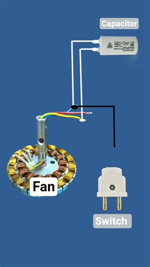 ▶️ Ac fan wiring and switch wiring #electrical #electrician #drawing #animation #fan #switch