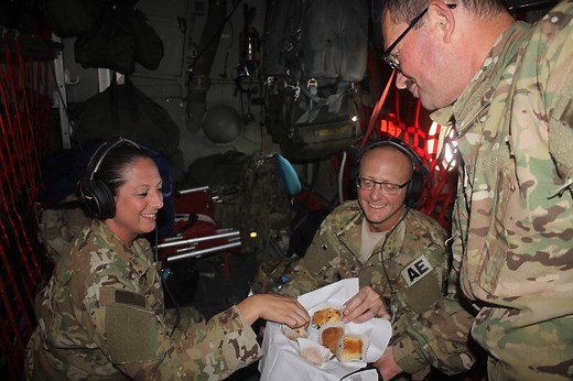 Master Sgt. Dan “Chef” Gross, a C-130 Hercules flight engineer deployed to Al Udeid, Qatar, brings a touch of home to pilots, passengers, and crew. #KnowYourMil #NationalPastryDay 🧁 Air Force Reserve | U.S. Department of War
