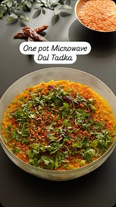 Microwave Dal Recipe Recipe: 300gms red lentils (masoor daal) 700mls water 2 tomatoes - chopped 1 tsp cumin seeds - toasted on the hob 1/2 - 1 tsp Turmeric powder Salt to taste Handful chopped coriander to garnish Fire Tadka: 1-2 red chillies 🌶️ 6-7 cloves garlic - thinly sliced 2 Tablespoons ghee 1 tsp kashmiri chilli powder 1 tbsp cumin 1️⃣ Wash the lentils a few times and rinse well. 2️⃣ In a large microwaveable bowl add the oil along with the spices, garlic and mix well. Microwave for 3 min