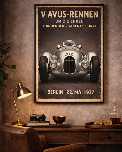 Auto Union Vintage Racing Poster | AVUS 1937 - Etsy
