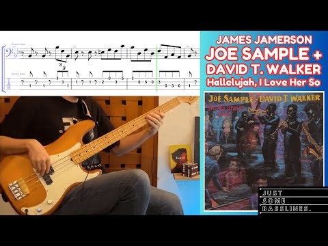 AWESOME Jamerson shuffle | Joe Sample & David T. Walker - Hallelujah I Love Her So BASS COVER + TABS