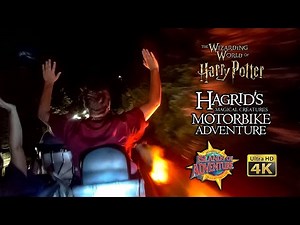June 2021 Hagrid's Magical Creatures Motorbike Adventure Roller Coaster On Ride at Night 4k POV