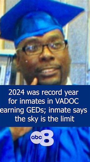 3.9K views · 28 reactions | 2024 was a record-breaking year for inmates earning their General Education Development degrees (GEDs) in the Virginia Department of Corrections (VADOC). 8News reporter Allison Williams spoke with Maurice Harris, an inmate at Dillwyn Correctional Center, who said the sky is the limit after earning his degree. For the full report, visit wric.com #VirginiaNews #LocalNews #VADOC | ABC 8News - WRIC | Facebook