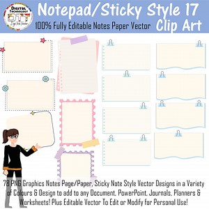 Sticky Note Clipart: 78 PNG Vector Designs (editable Vector) - Etsy UK