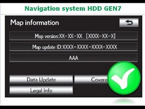 Toyota - Lexus Обновление карт GEN7 HDD11 Navigation map update