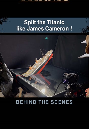 The iconic Titanic break filmed in my living room ! #fyp #titanic #behindthescene #cinematic #miniature