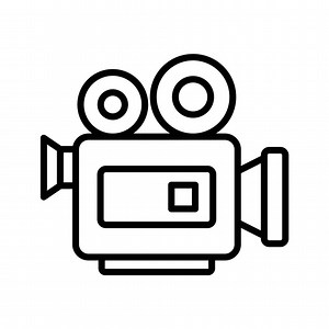 Download video camera icon vector design template in white background for free
