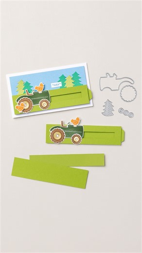 🎉 A birthday card with a driving tractor. How fun is that? 🚜 Use the Tractor & Co Bundle to build this interactive scene with stamped tractors, die-cut crops, and a farm-fresh background. 📸 Give it a try and share your project in the comments! 🛒 Shop the Tractor & Co Bundle: https://bit.ly/TractorandCoBundleProduct | Stampin' Up!