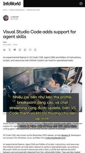 🧐👉 Visual Studio Code bùng nổ: Agent Skills cho phép dạy Copilot kỹ năng mới #QixNewsAI