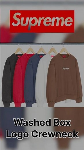 Sizing for the Supreme 25ss Washed Box Logo Crewneck
