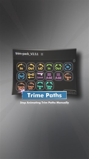 Motionsfly | Motion Design on Instagram: "Stop Animating Trim Paths Manually in After Effects | Day 10 Still animating Trim Paths manually? Keyframes, alignment issues, wasted time. Trim Path is a small, compact, 100% dockable panel for Adobe After Effects that applies perfectly aligned trim path animations to any shape layer in just one click. Select a shape → choose a trim style → done. No keyframes. No animators. No manual setup. Includes 10+ Trim Path variations, plus horizontal & vertical l