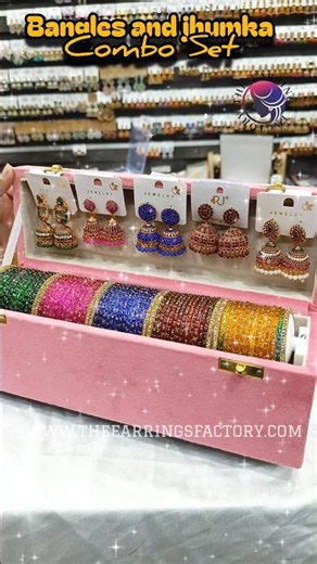 Bangles With Jhumka Set | Gift box Combo Set | The earrings factory ® #jhumka #earrings