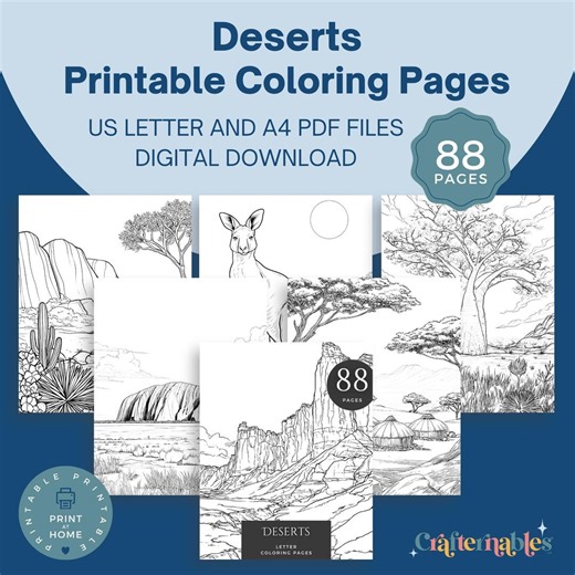 Desert Architecture Coloring Pages | Printable Adobe Homes & Desert Scenes | A4 and Letter Size PDF | Arid Landscapes to Color - Etsy