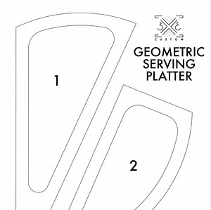 Geometric Serving Tray Printable Templates — 3x3 Custom