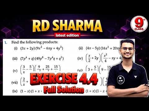 Class 9 Maths | Exercise 4.4 Chapter 4 | RD Sharma | MD Sir Class 9