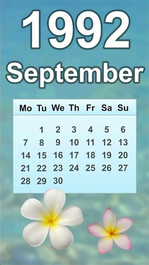 September 1992 Calendar